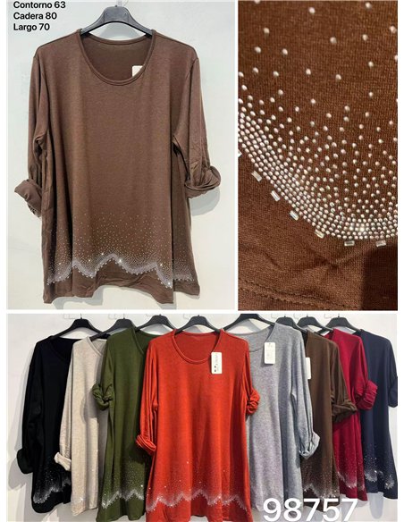 Suéter plus size com barra de strass