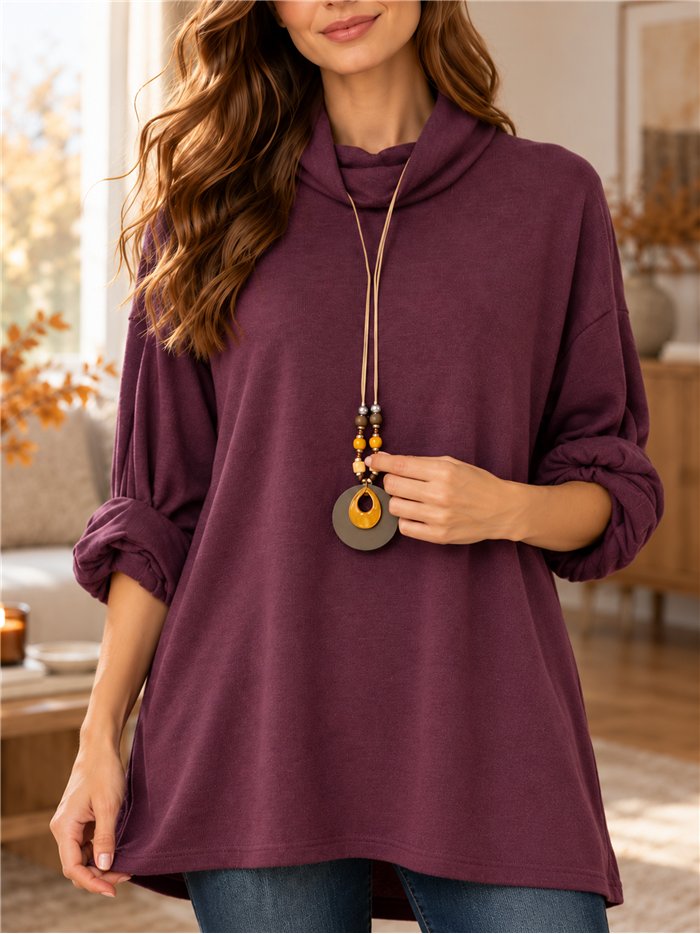 Suéter de gola alta oversized com gola