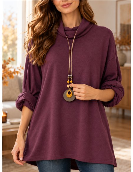 Suéter de gola alta oversized com gola