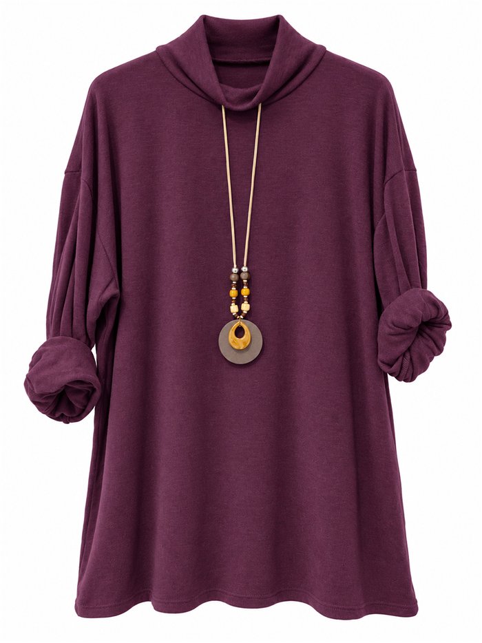 Suéter de gola alta oversized com gola