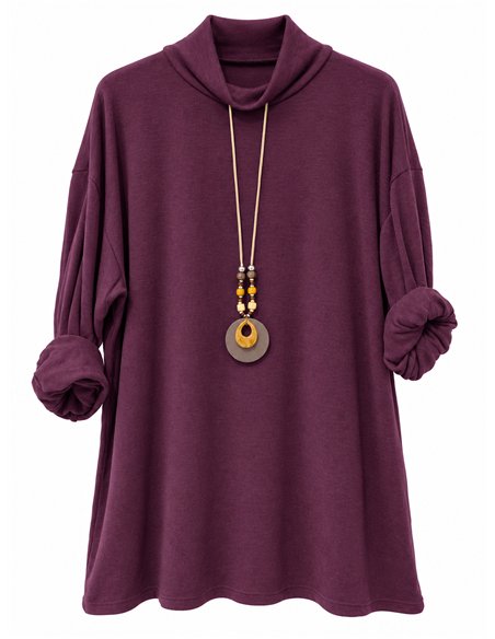Suéter de gola alta oversized com gola