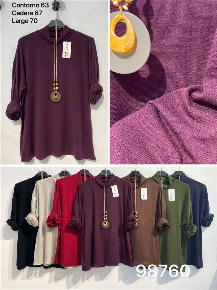 Suéter de gola alta oversized com gola