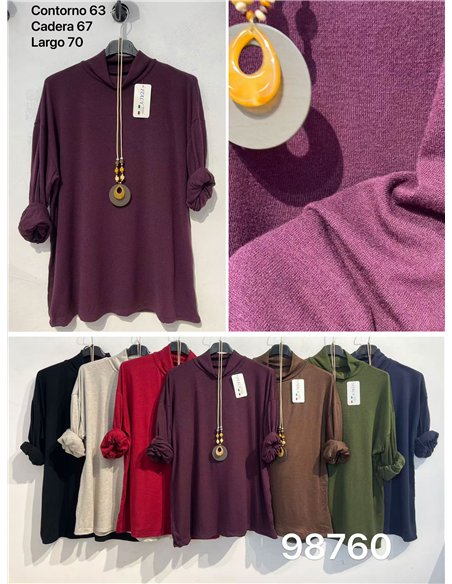Suéter de gola alta oversized com gola