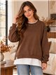 Moletom com efeito de camisa e tachas