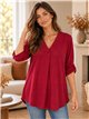 Suéter plus size de malha fina com decote em V
