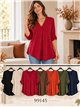 Suéter plus size de malha fina com decote em V