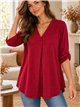 Suéter plus size de malha fina com decote em V