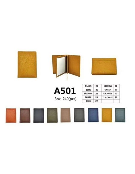 Leather vertical card holder