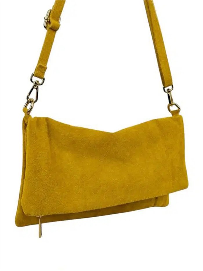 Sac bandoulière en cuir suédé avec rabat