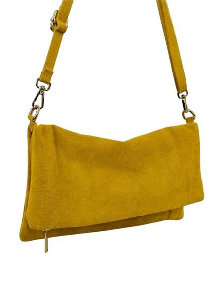 Sac bandoulière en cuir suédé avec rabat
