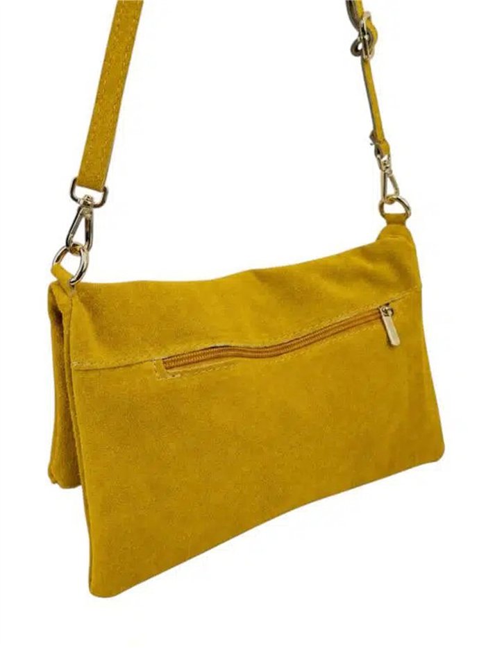 Sac bandoulière en cuir suédé avec rabat