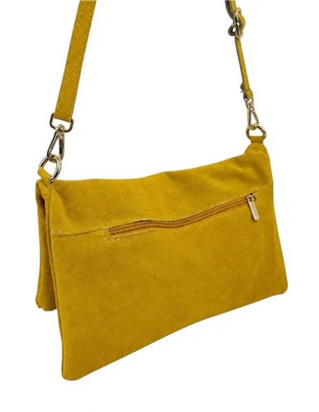 Sac bandoulière en cuir suédé avec rabat