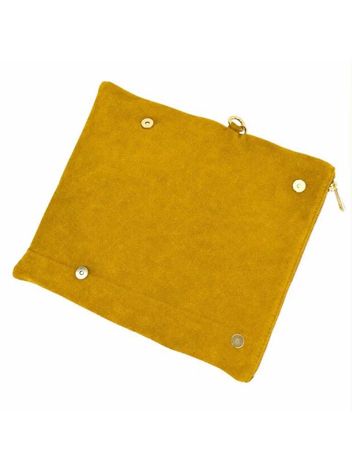 Sac bandoulière en cuir suédé avec rabat