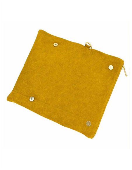 Sac bandoulière en cuir suédé avec rabat