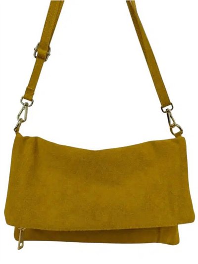 Suede flap crossbody bag