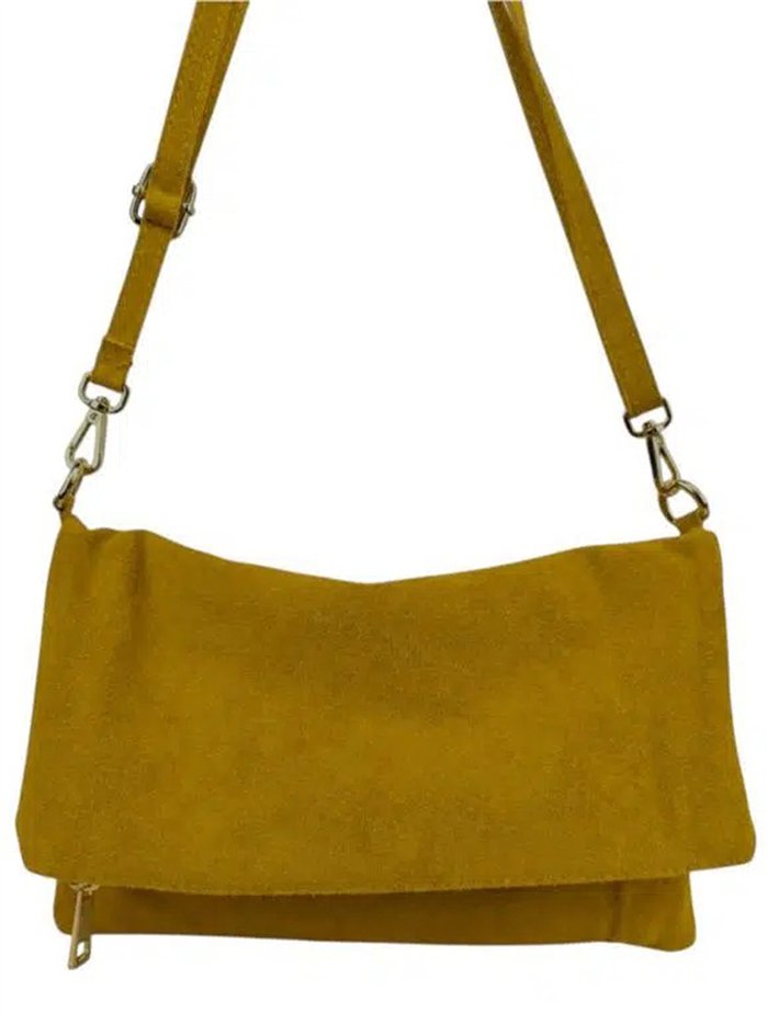 Sac bandoulière en cuir suédé avec rabat