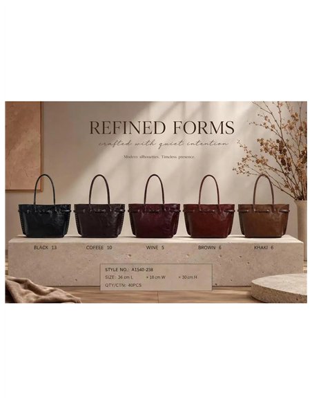 Sac cabas structuré avec picots latéraux