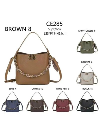 Bolso cubo con cadena decorativa y bandolera 2