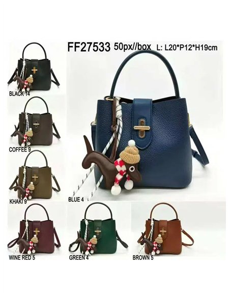 Sac seau avec foulard et pendentif décoratif