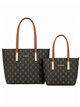 Set di 2 borse shopper con stampa monogramma