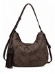 Quilted hobo bag with tassel and crossbody strap