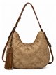 Quilted hobo bag with tassel and crossbody strap