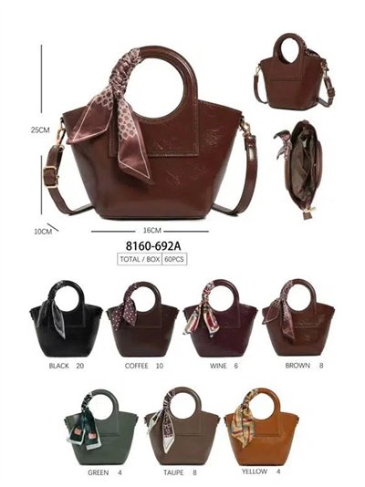 Petit sac à main avec anses rondes et foulard 2