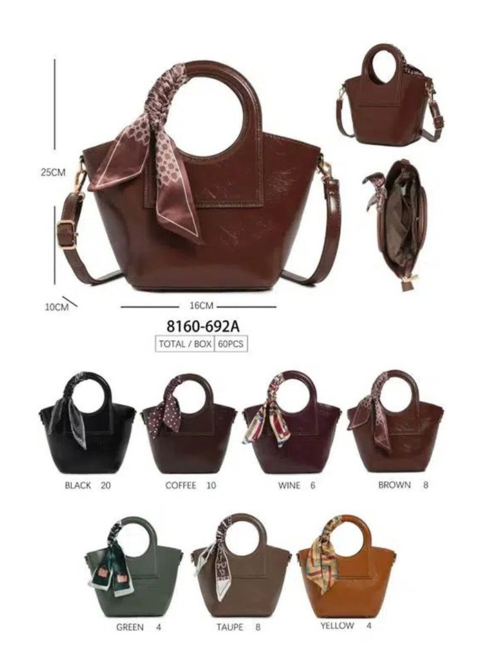 Petit sac à main avec anses rondes et foulard