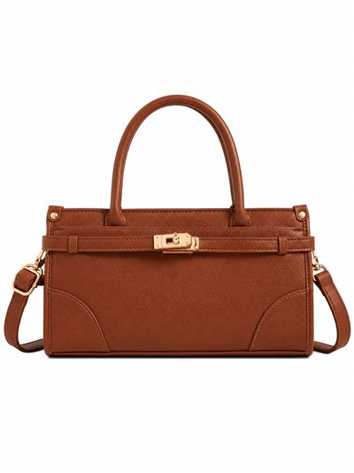 Bolsa com detalhe de fecho metálico