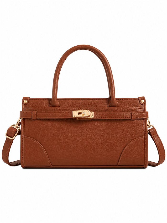 Bolsa com detalhe de fecho metálico