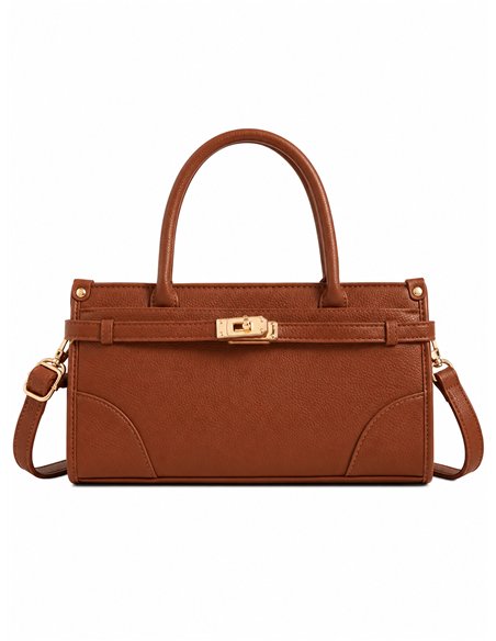 Bolsa com detalhe de fecho metálico