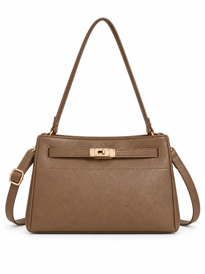 Sac bandoulière avec fermoir métallique