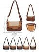 Borsa a tracolla bicolore con patta effetto intrecciato