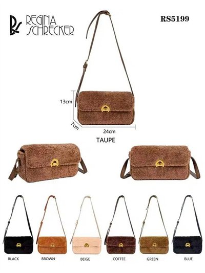Sac bandoulière en peau de mouton avec rabat 2