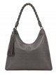 Hobo bag with braided handle and tassel detail