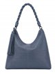 Hobo bag with braided handle and tassel detail