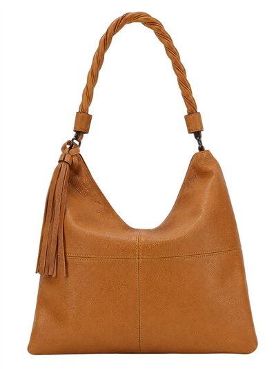 Sac hobo avec anse tressée et pompon