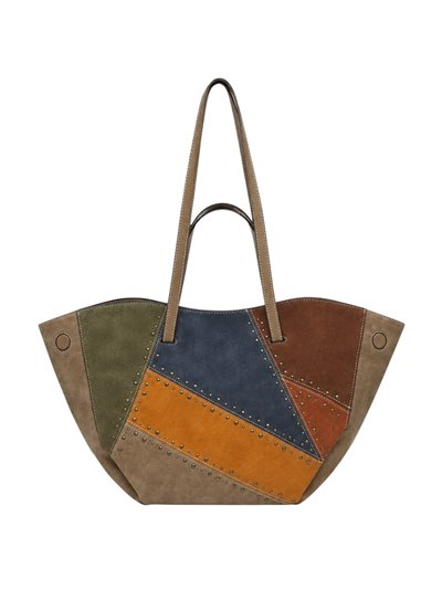 Sac cabas à patchwork géométrique avec trousse de toilette