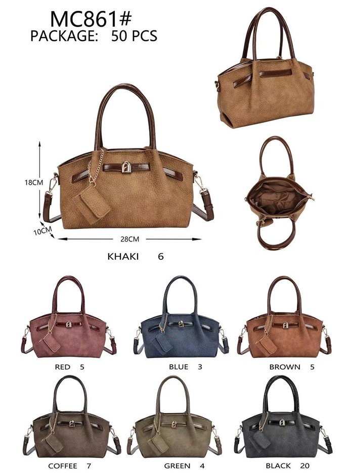 Handtasche mit dekorativem Verschluss und Schulterriemen