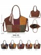 Borsa shopper patchwork con sciarpa decorativa