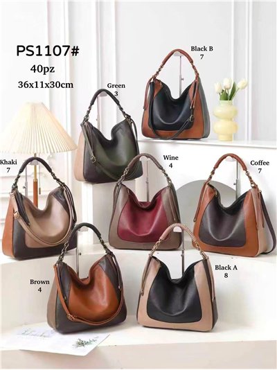 Sac hobo bicolore avec anse tressée 2