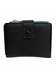 Compact wallet with zip coin pocket and charm