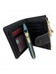 Compact wallet with zip coin pocket and charm