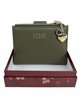 Compact wallet with zip coin pocket and charm
