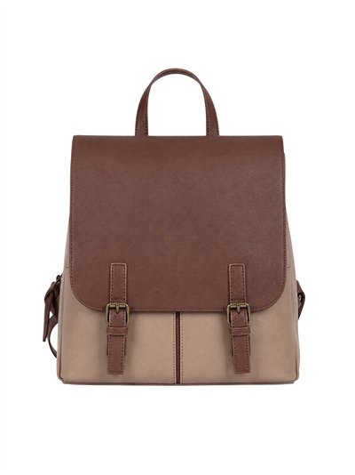 Sac à dos bicolore avec rabat et double boucle