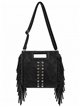 Borsa a tracolla con frange e borchie