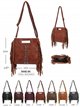 Borsa a tracolla con frange e borchie