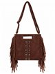 Borsa a tracolla con frange e borchie