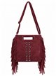 Borsa a tracolla con frange e borchie