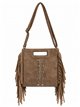 Borsa a tracolla con frange e borchie